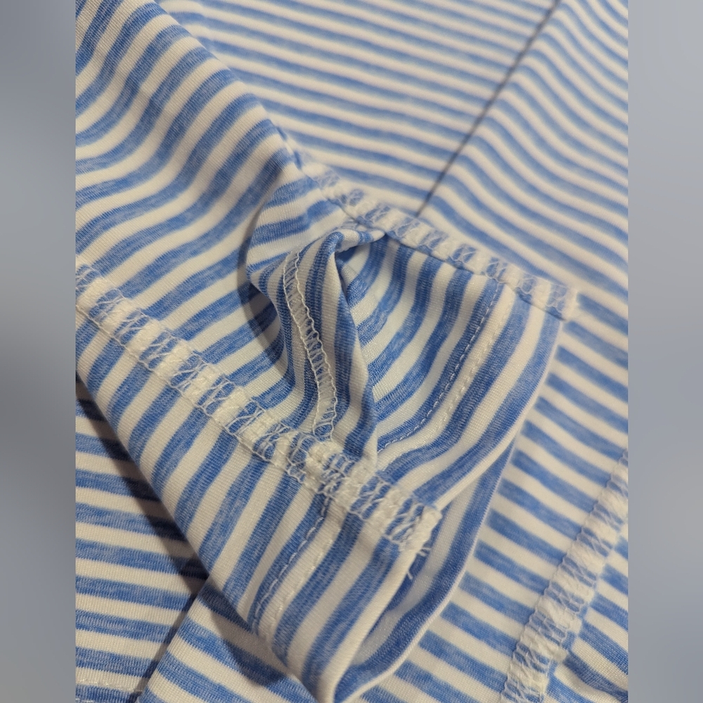 Vineyard Vines Women's Aqua Blue White Stripe Performance 1/4 Zip Top XXS *NWOT - Picture 5 of 15